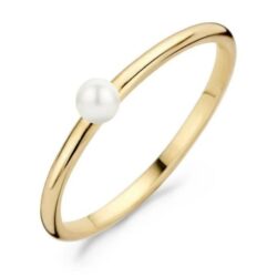 blush ring geelgoud met parel
