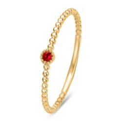 diamond point ring geelgoud met een robijn joy