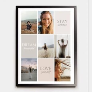 gepersonaliseerde ingelijste poster maken met foto's en tekst