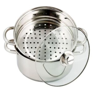 kinghoff stoompan voor alle warmtebronnen twee pannen en een deksel